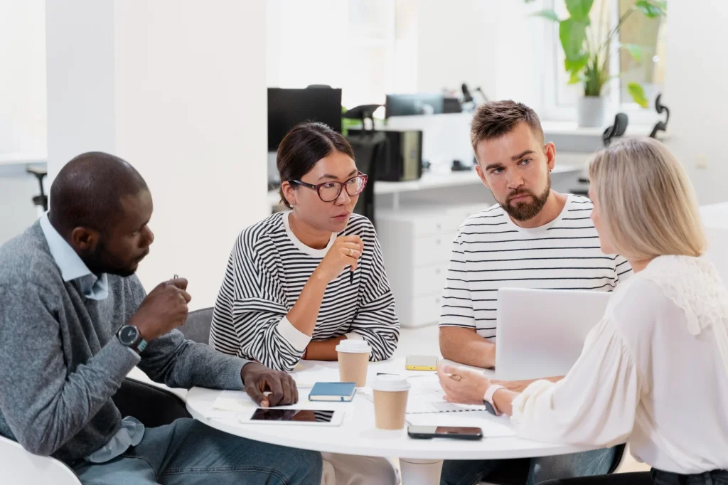 Team Members Having an Important Discussion